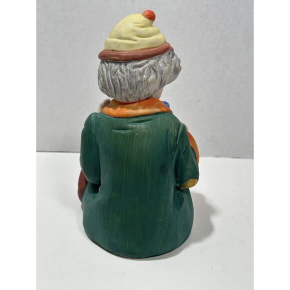Vintage Ceramic Clown Music Box Peanuts Characters Winitty Design 1972 Rotates - Picture 5 of 8